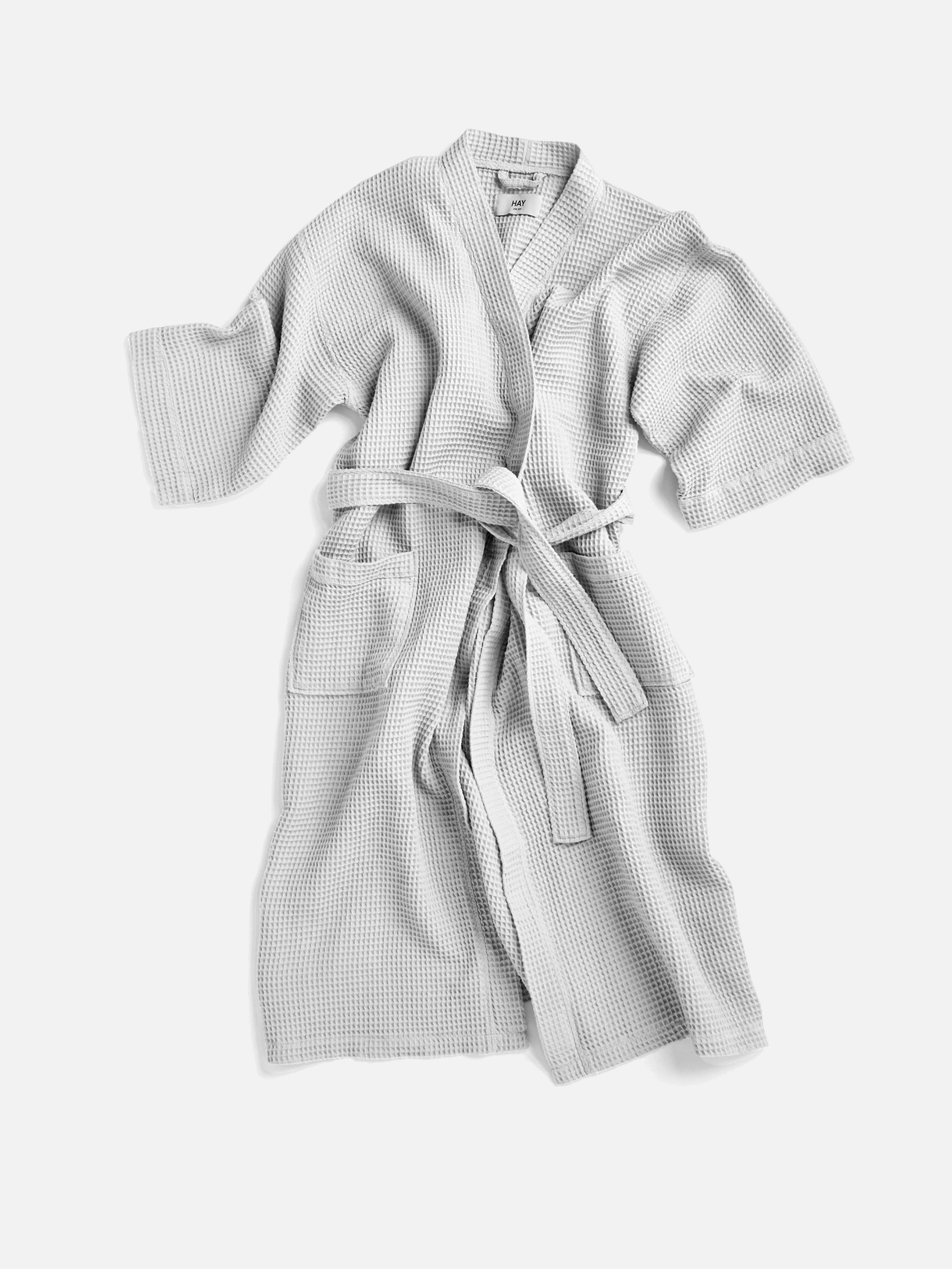 Waffel Bademantel Grau