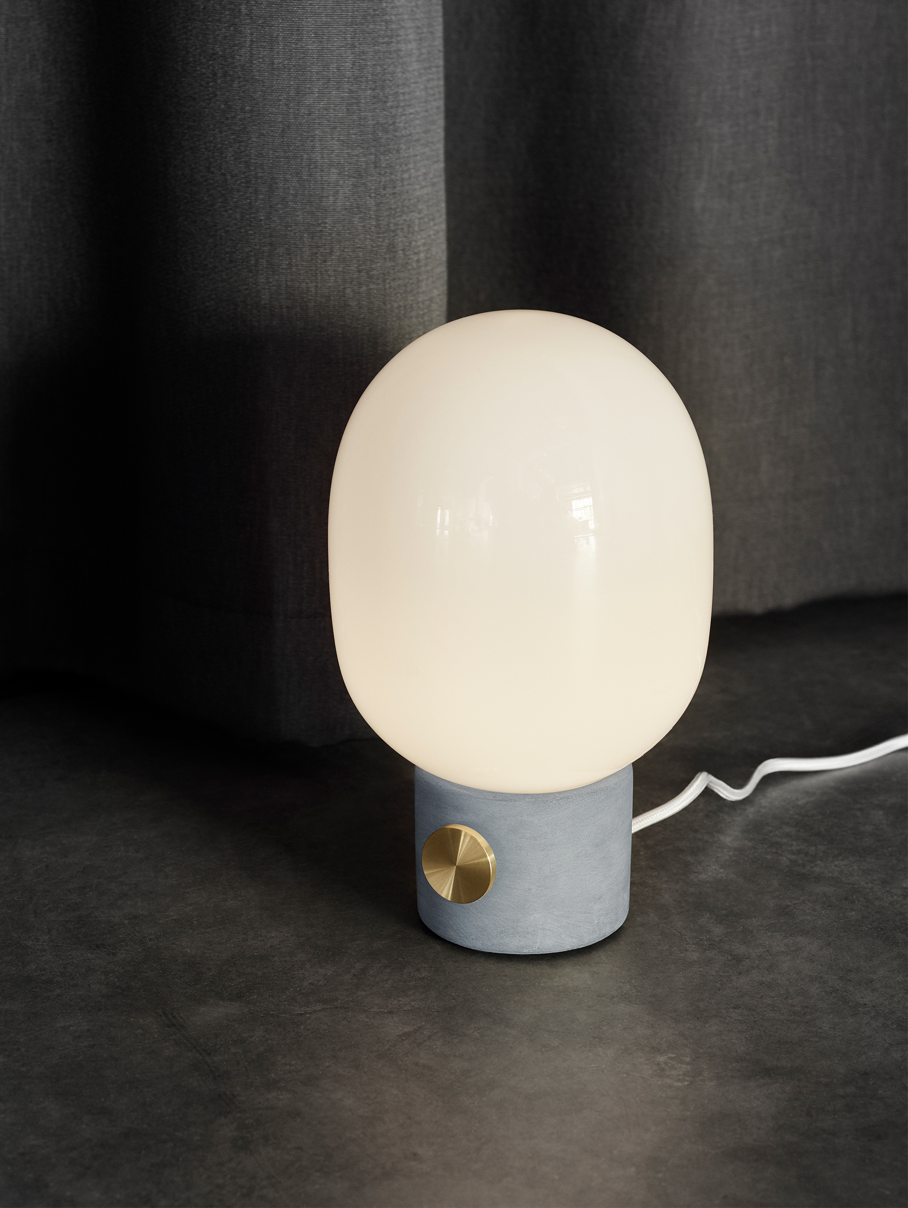 JWDA Concrete Lamp, Light Grey/Brass JWDA Concrete Lamp, Light Grey/Brass