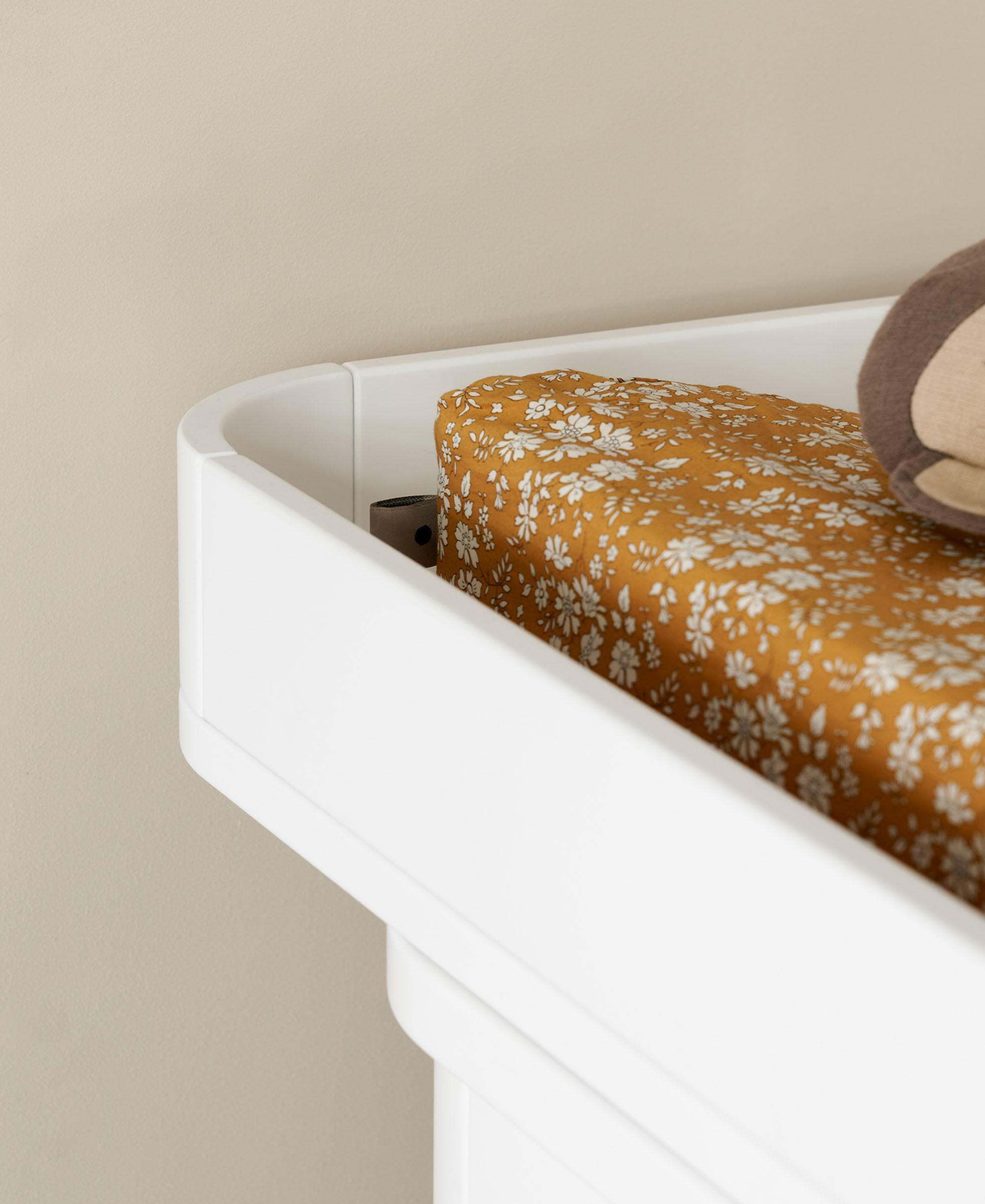 Wood Wickelkommode, 6 Schubladen mit Wickelplatte groß, weiß/Eiche