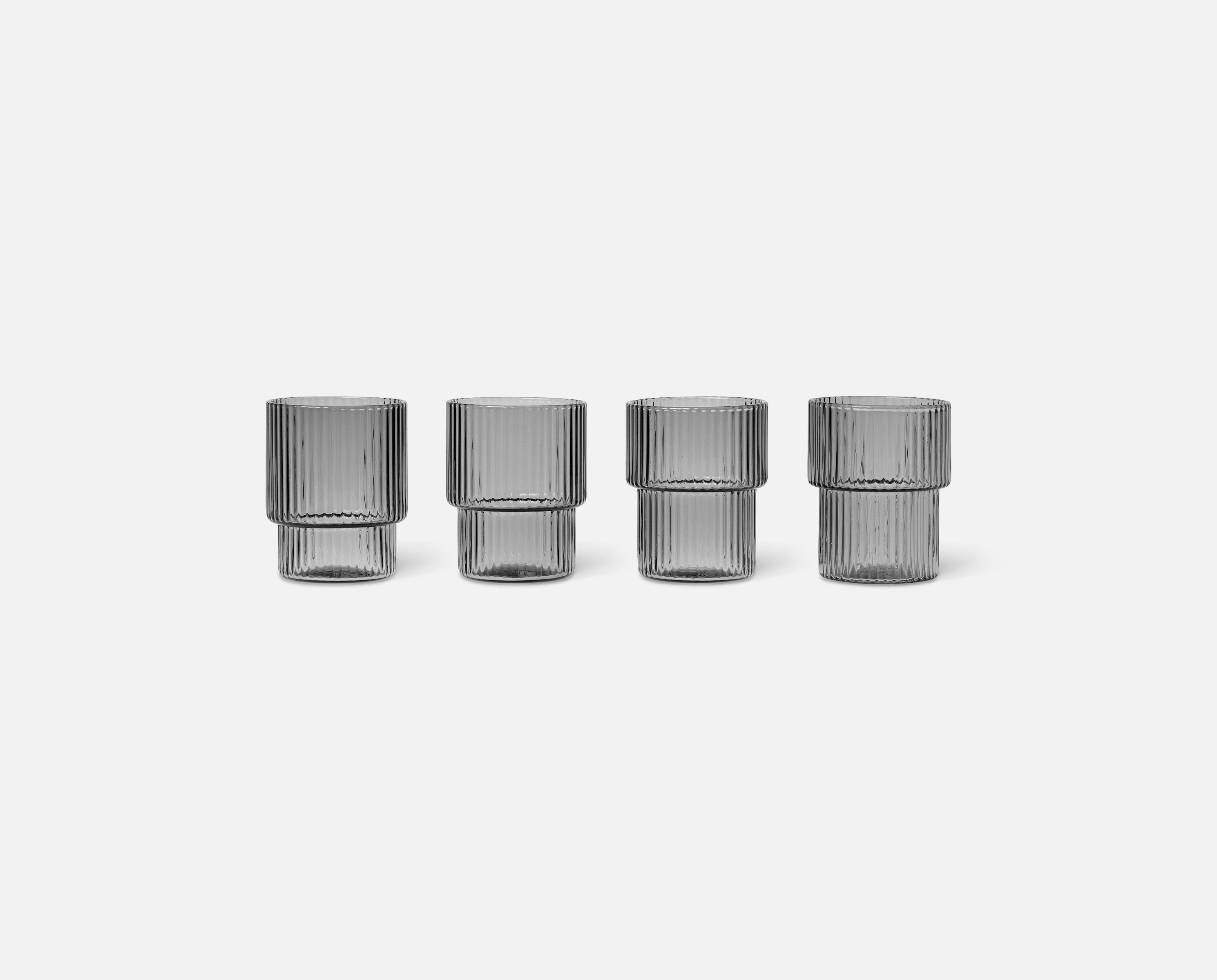 Ripple Gläser Small 4er Set - Smoked grey Ripple Gläser Small 4er Set - Smoked grey