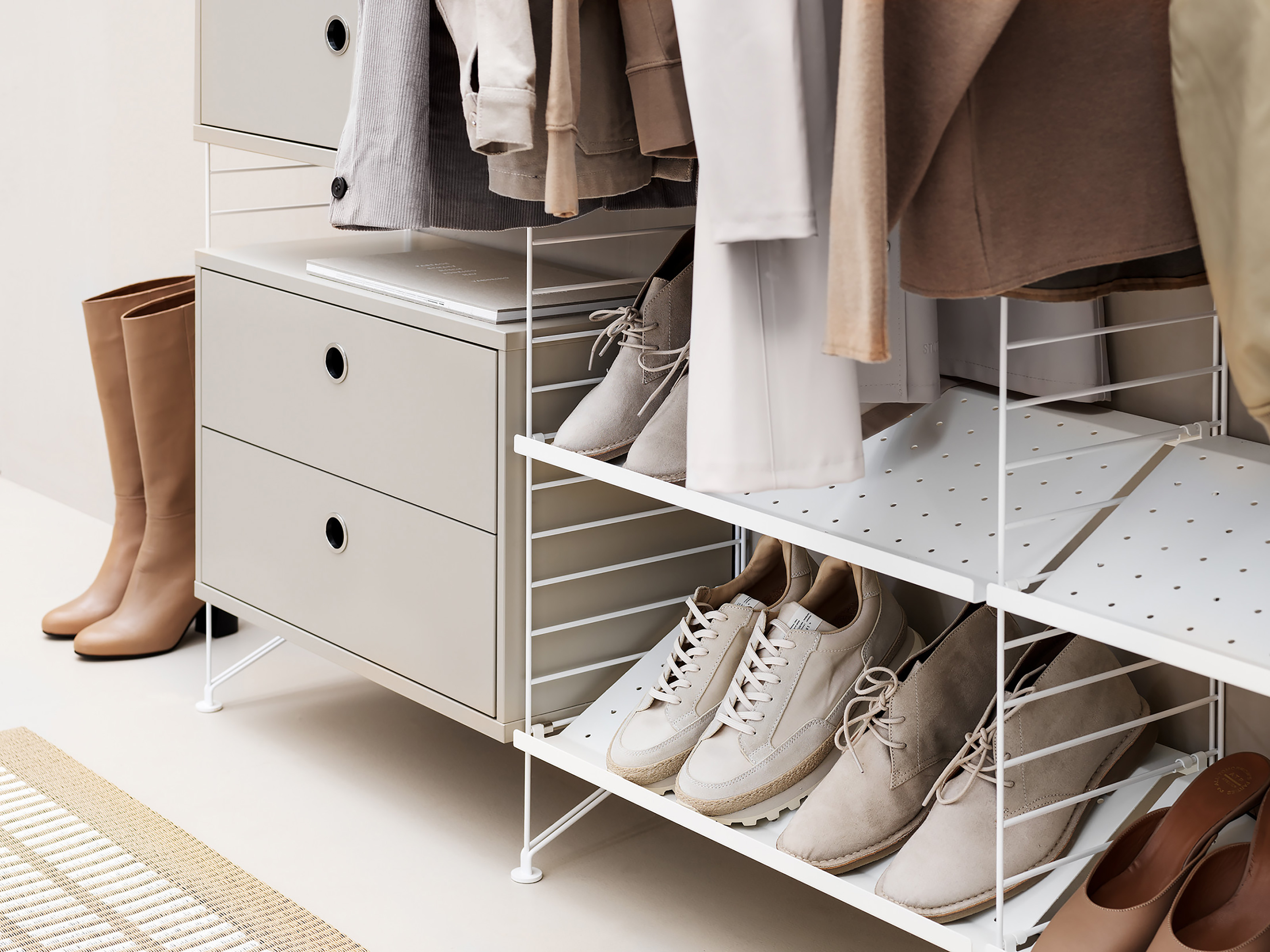 1er Shoe Shelf Metal 58/10/30 Weiß 1er Shoe Shelf Metal 58/10/30 Weiß