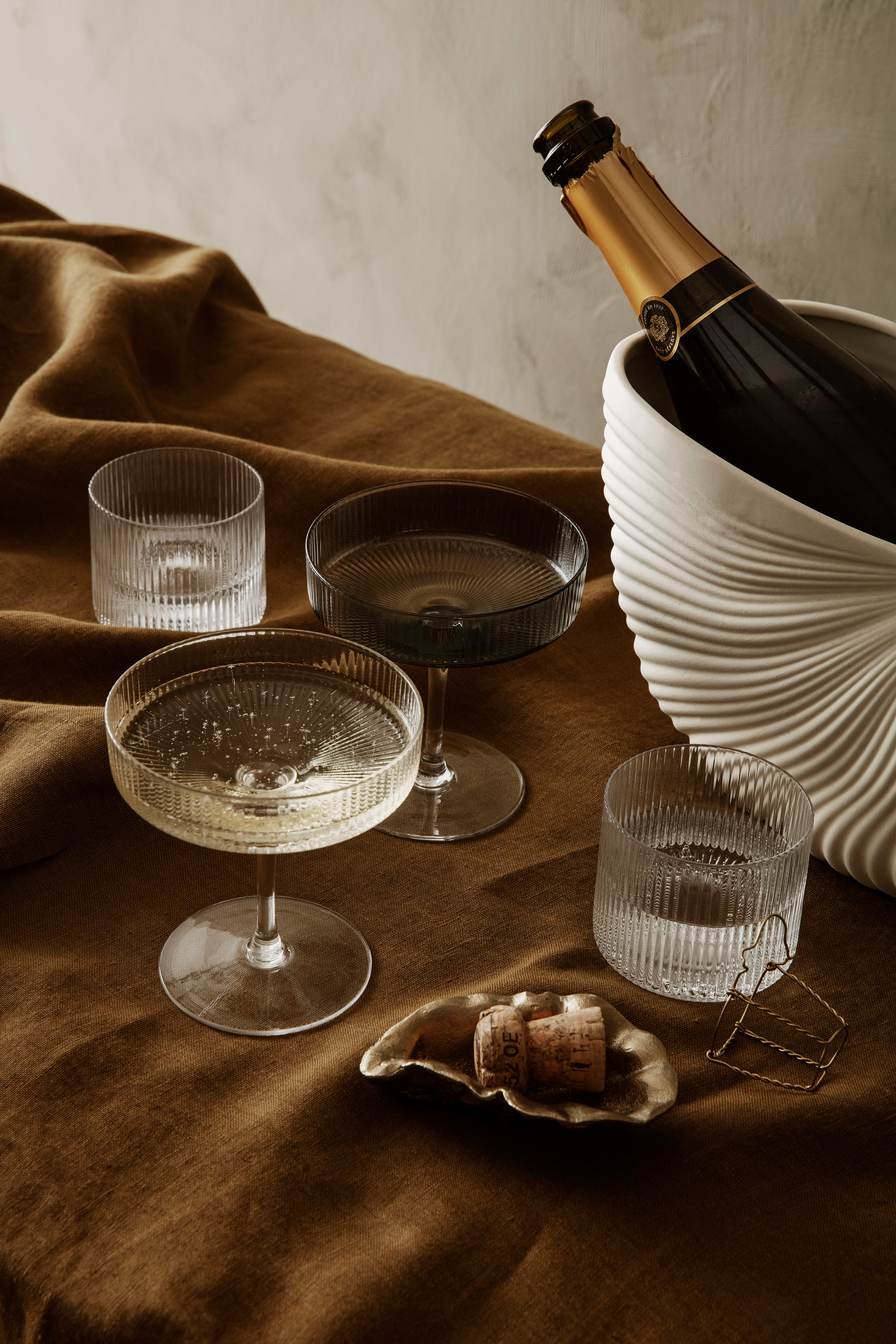 2er Set Ripple Champagnerschalen klar 2er Set Ripple Champagnerschalen klar