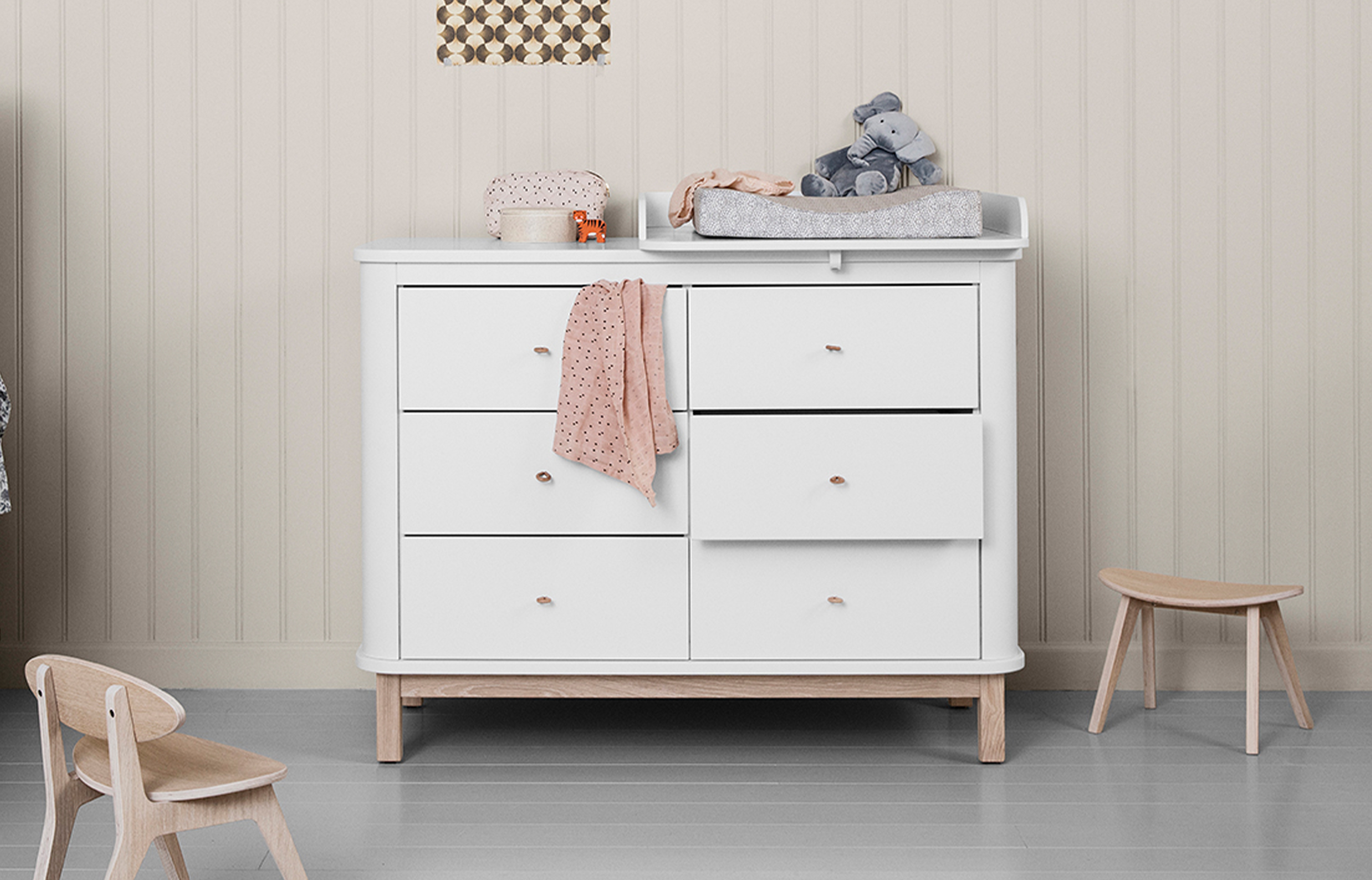 Wood Kommode, 6 Schubladen