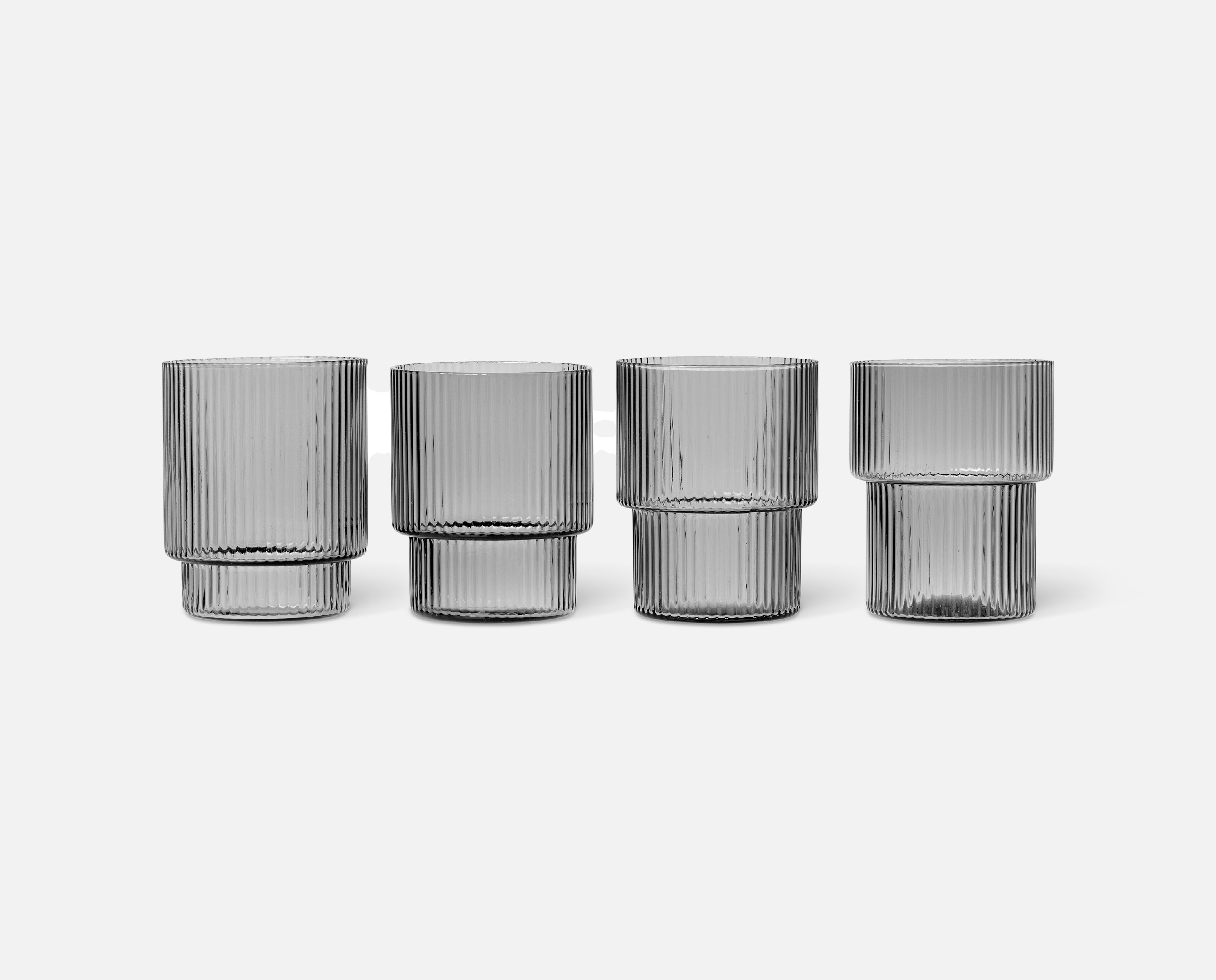 Ripple Gläser 4er Set - Smoked grey Ripple Gläser 4er Set - Smoked grey