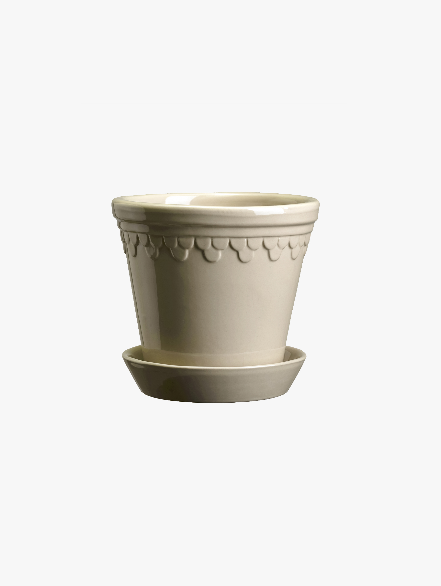 Københavner Glasierter Übertopf Ø14 cm - Sand Stone Københavner Glasierter Übertopf Ø14 cm - Sand Stone
