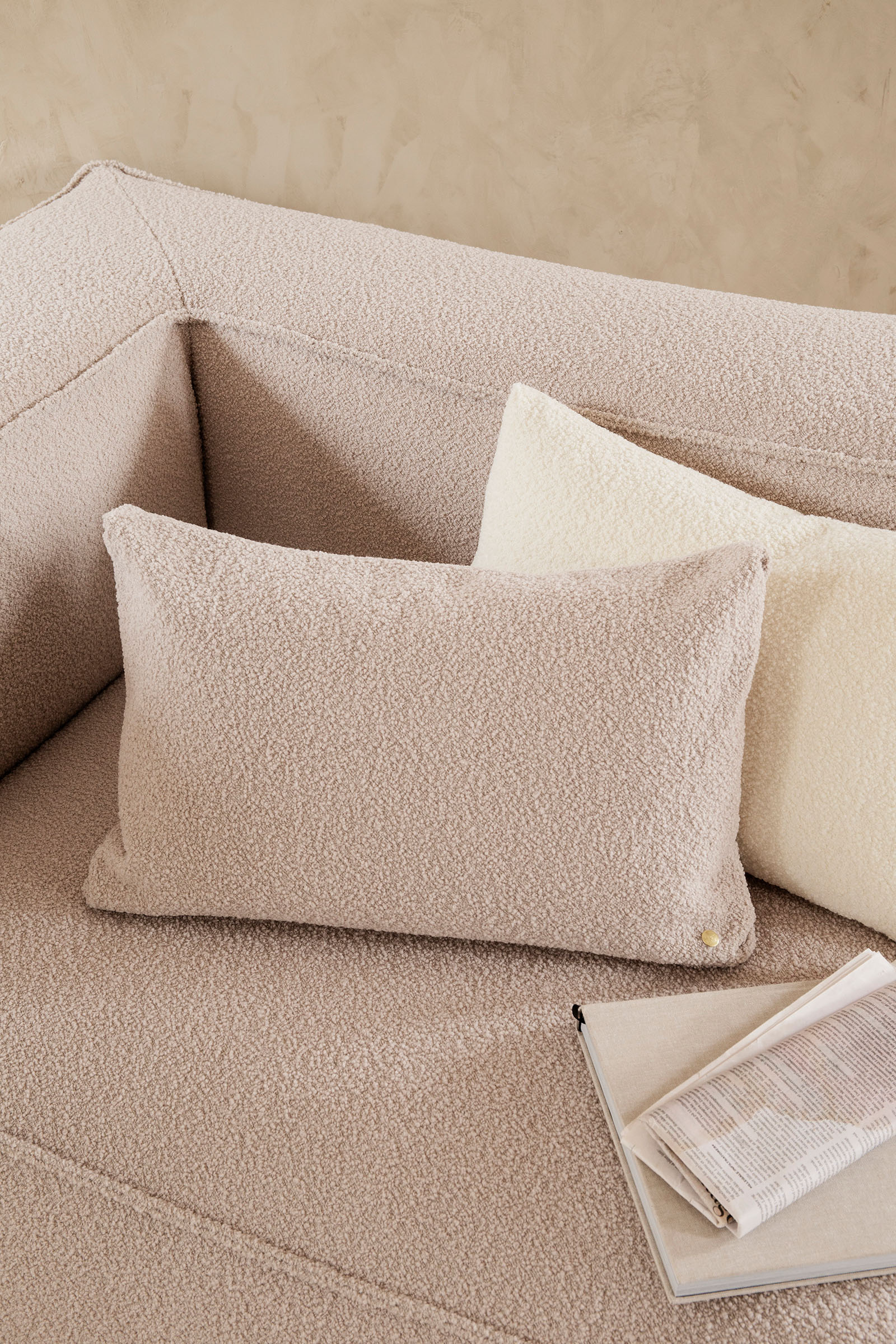 Clean Kissen Boucle aus Wolle - Natur Clean Kissen Boucle aus Wolle - Natur