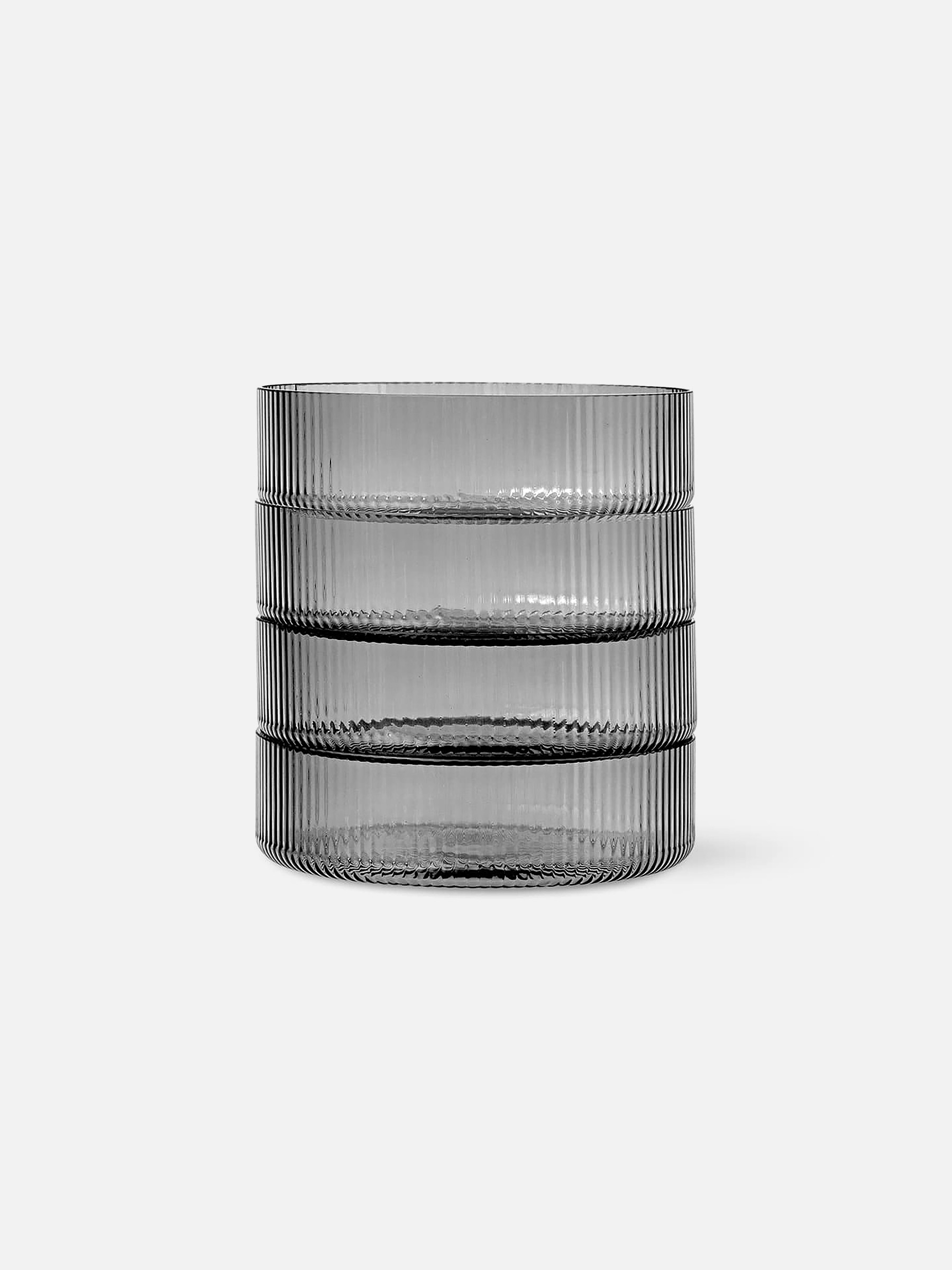 Ripple Servierschalen 4er Set - Smoked grey Ripple Servierschalen 4er Set - Smoked grey