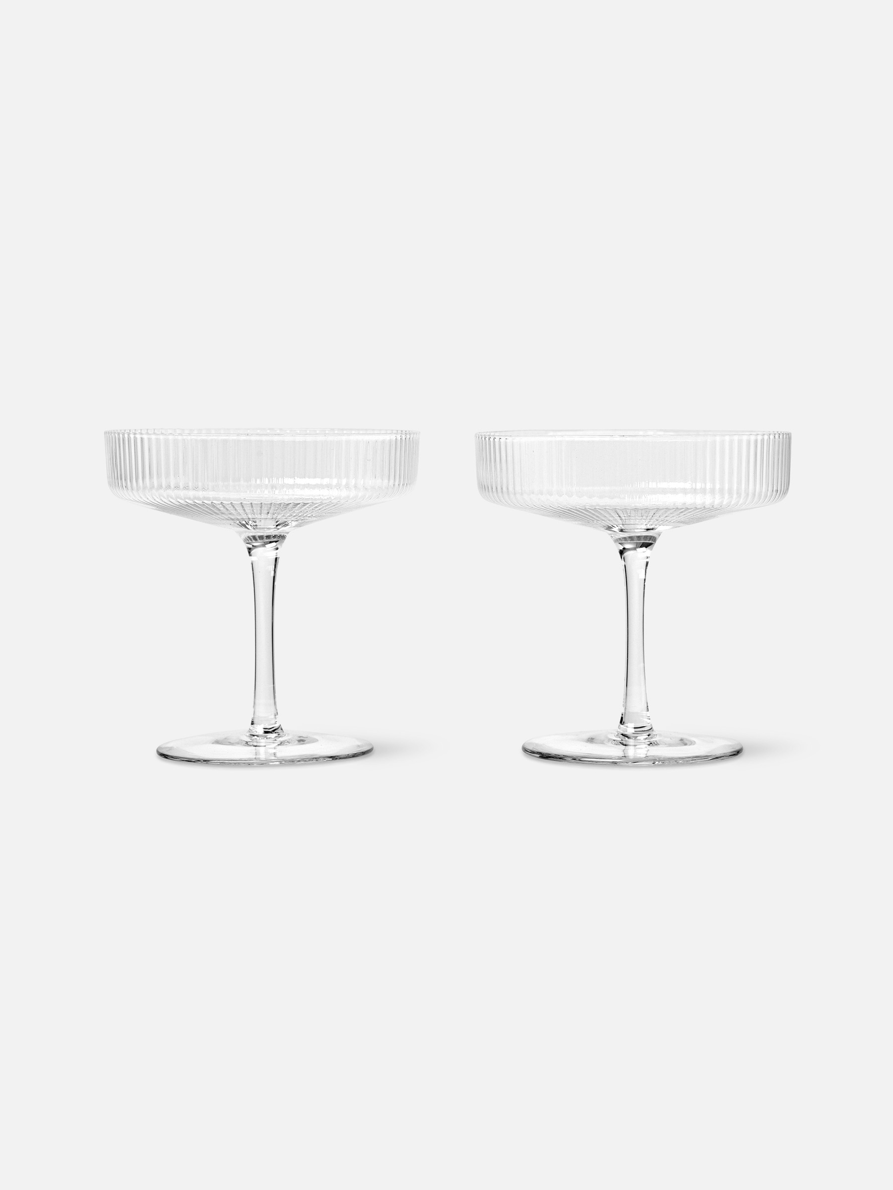 2er Set Ripple Champagnerschalen klar 2er Set Ripple Champagnerschalen klar