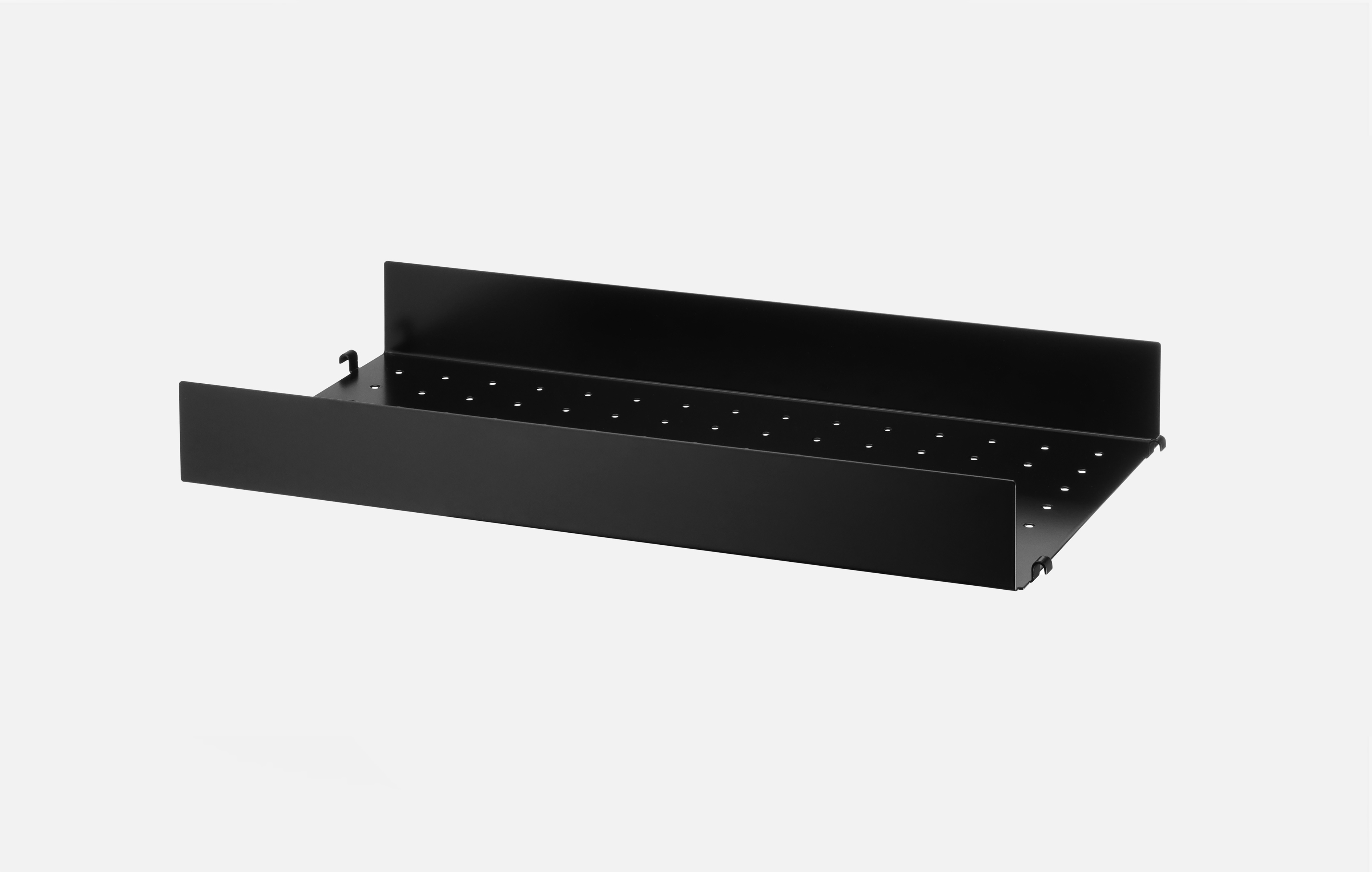 1er Metall Regalboden mit hoher Kante 58x30 cm - Schwarz 1er Metall Regalboden mit hoher Kante 58x30 cm - Schwarz