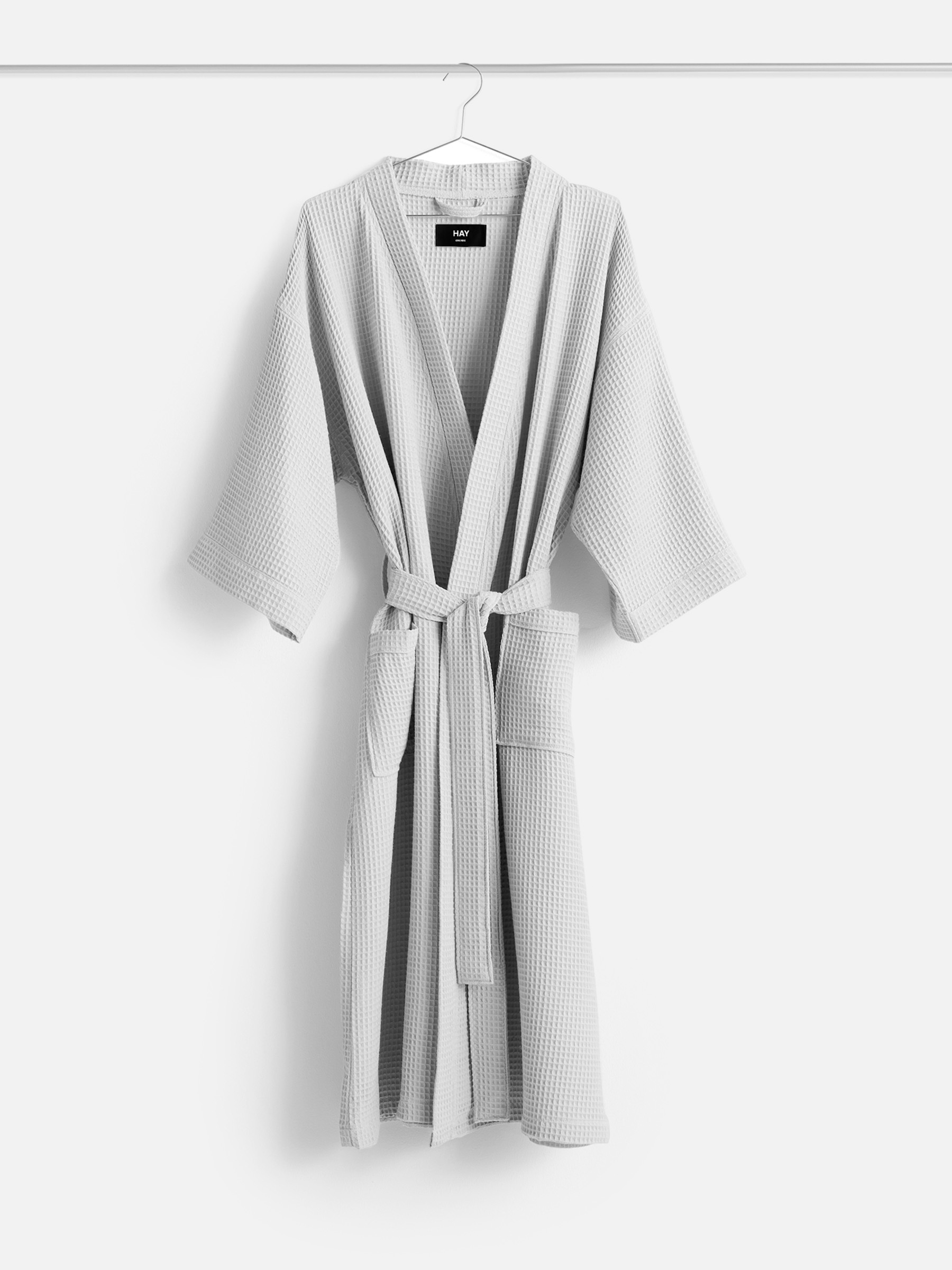 Waffel Bademantel Grau