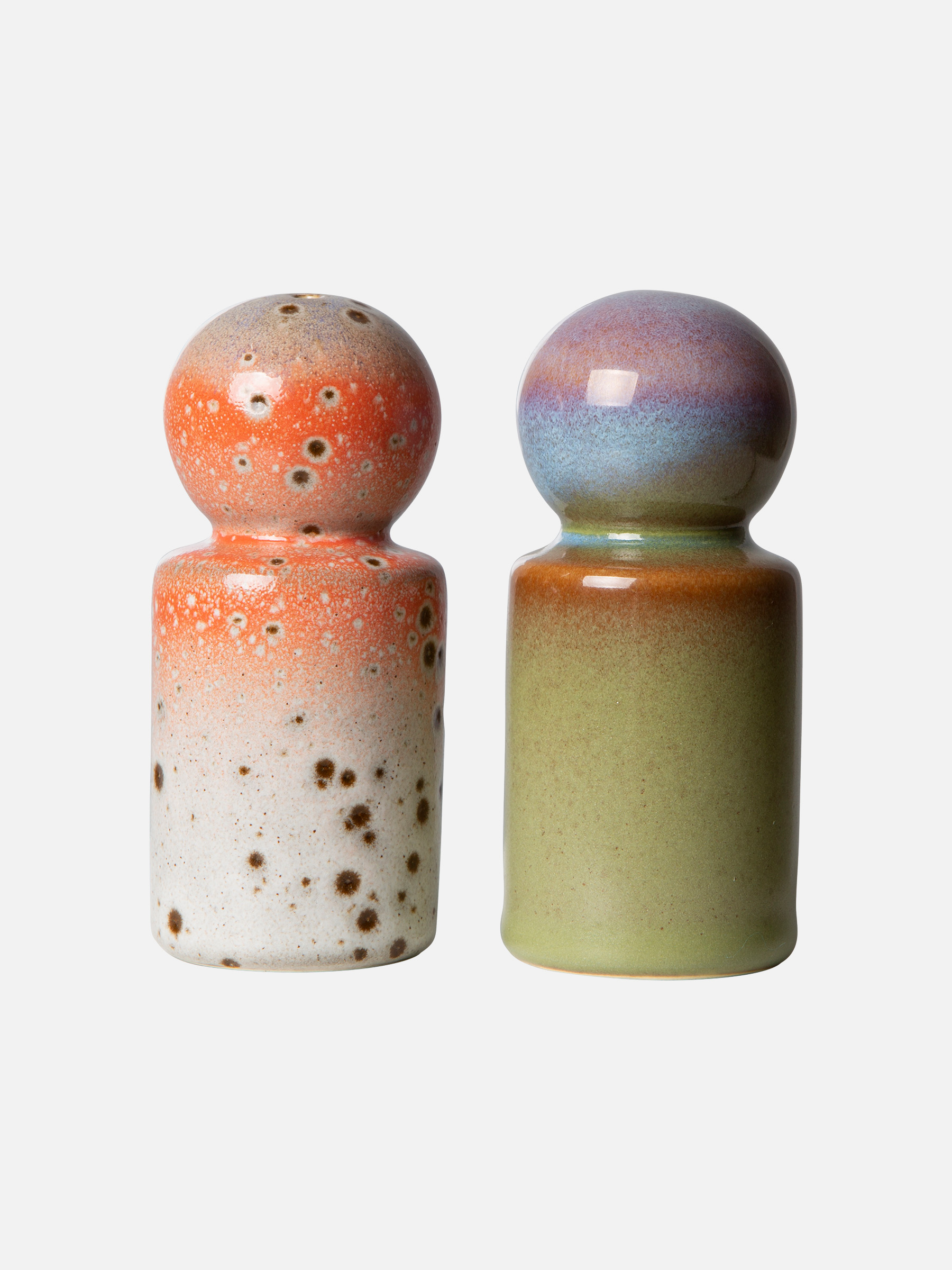 70s Keramik Pfeffer & Salz Set - Asteroids/Peat 70s Keramik Pfeffer & Salz Set - Asteroids/Peat