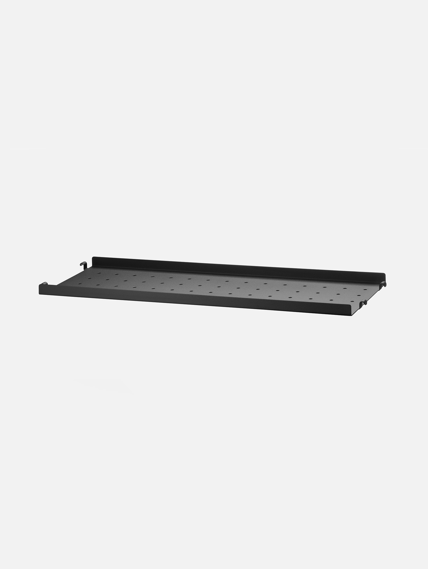 1er Metall Regalboden mit niedriger Kante 58x20 cm - Schwarz 1er Metall Regalboden mit niedriger Kante 58x20 cm - Schwarz