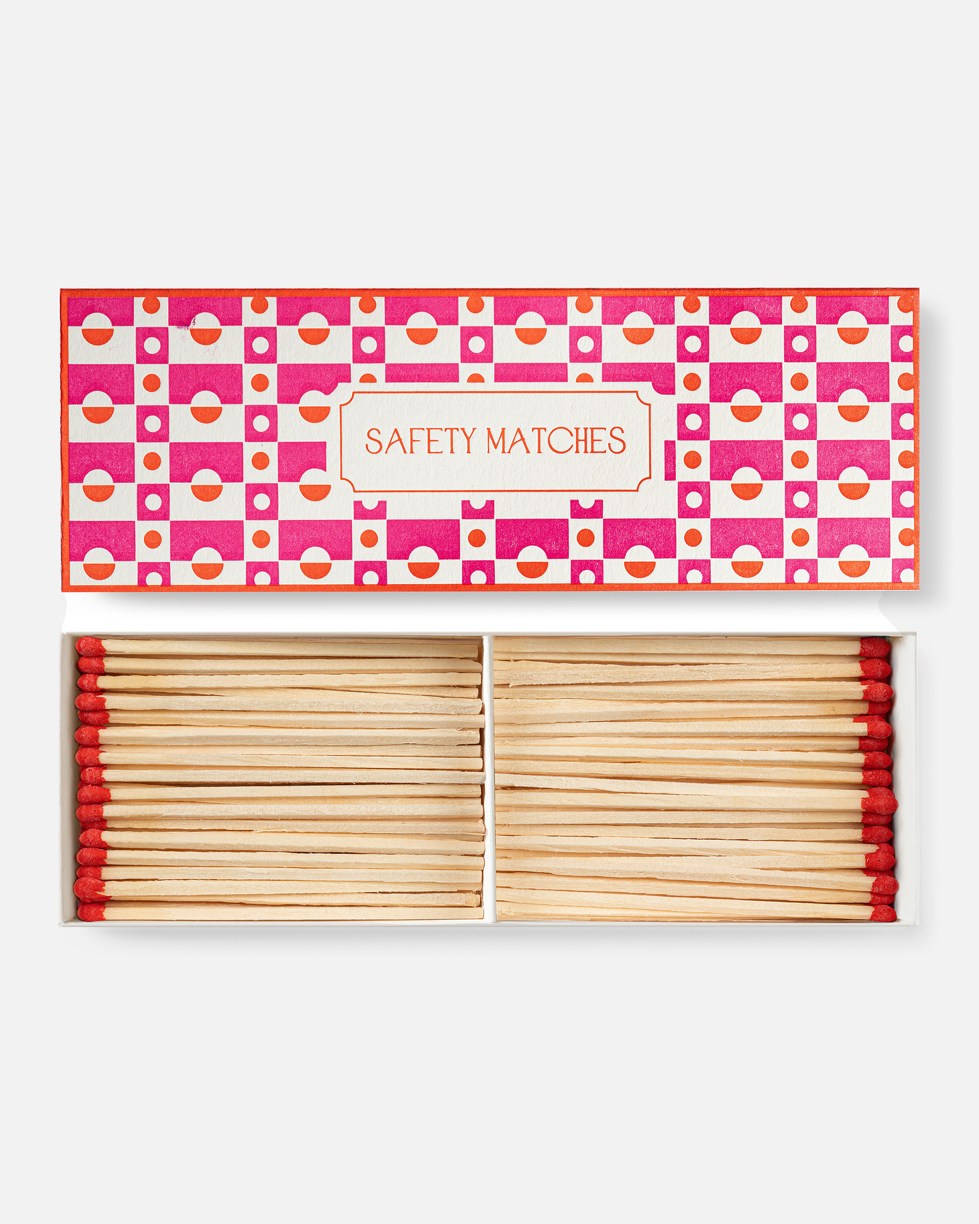 Block Pattern Pink Matchbox Streichhölzer