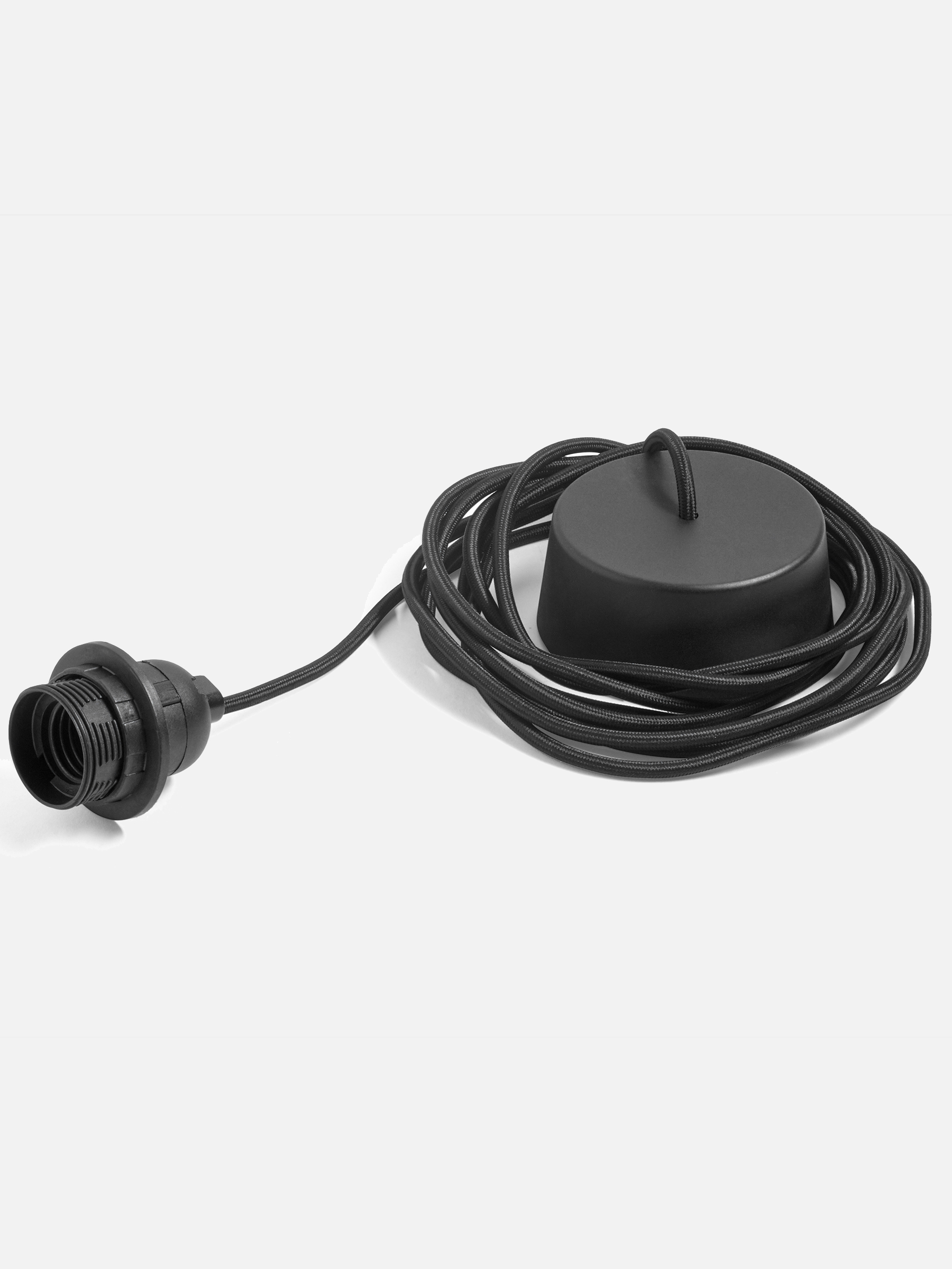 Cord Set Textilkabel und Baldachin Schwarz Cord Set Textilkabel und Baldachin Schwarz