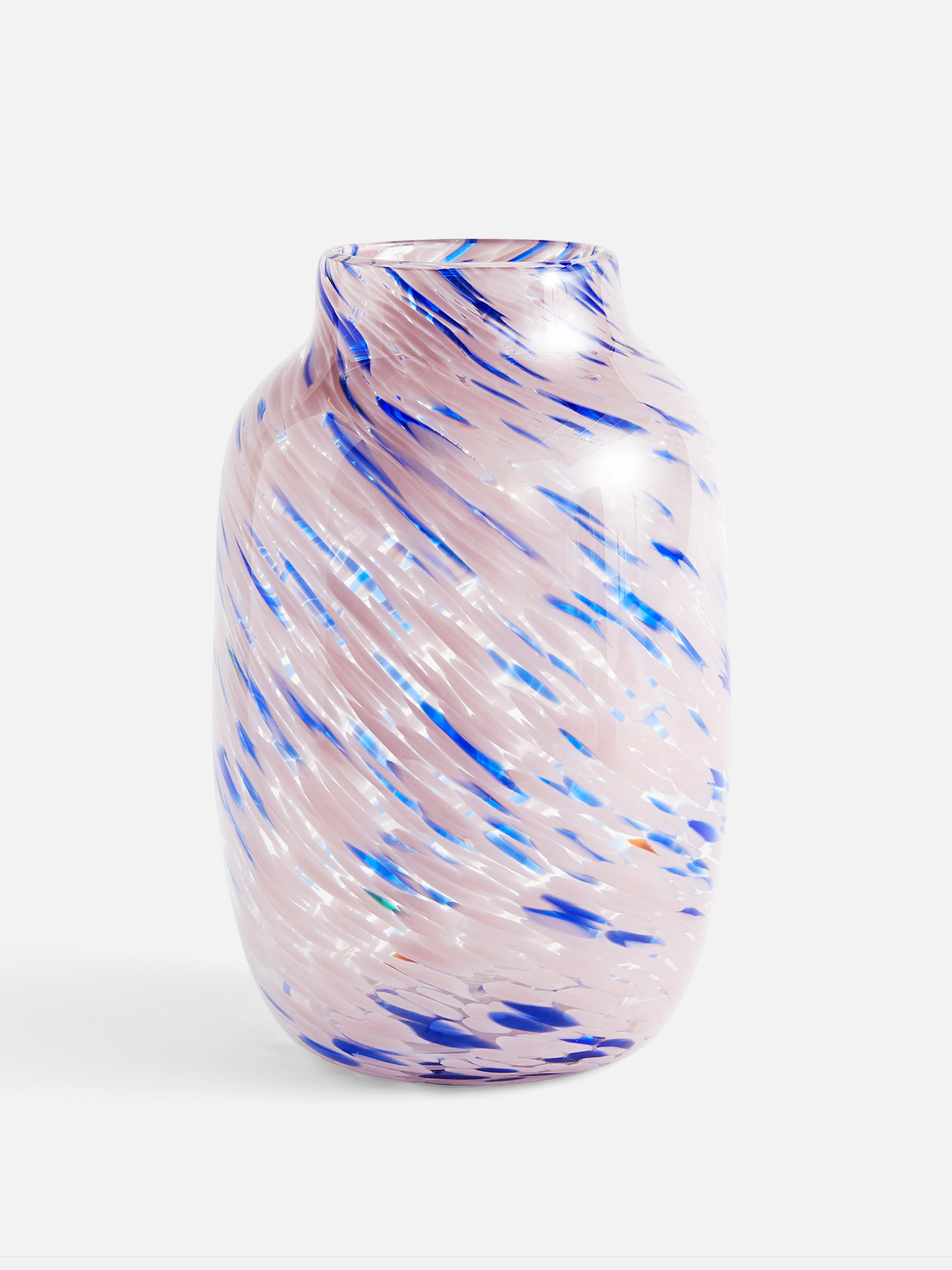 Splash Vase Large rund - Hellpink / Blau