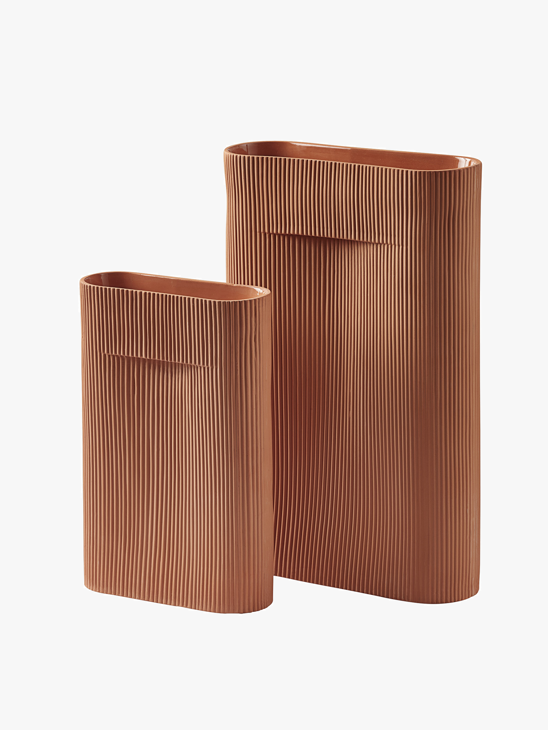 Ridge Vase Medium H 35 cm - Terracotta Ridge Vase Medium H 35 cm - Terracotta